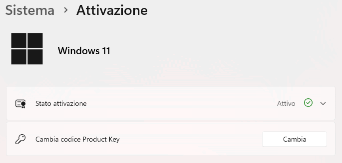 Attivazione Windows 11 e passaggio da Home a Pro
