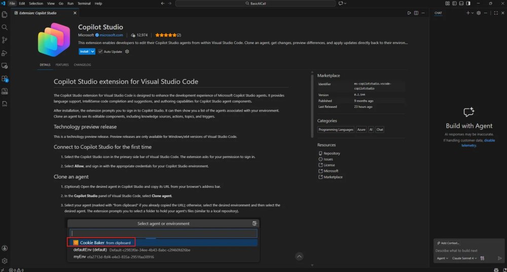 Estensione Copilot Studio per Visual Studio Code: sviluppo agenti AI