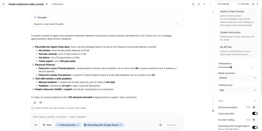 Analisi visiva immagini con Google AI Studio