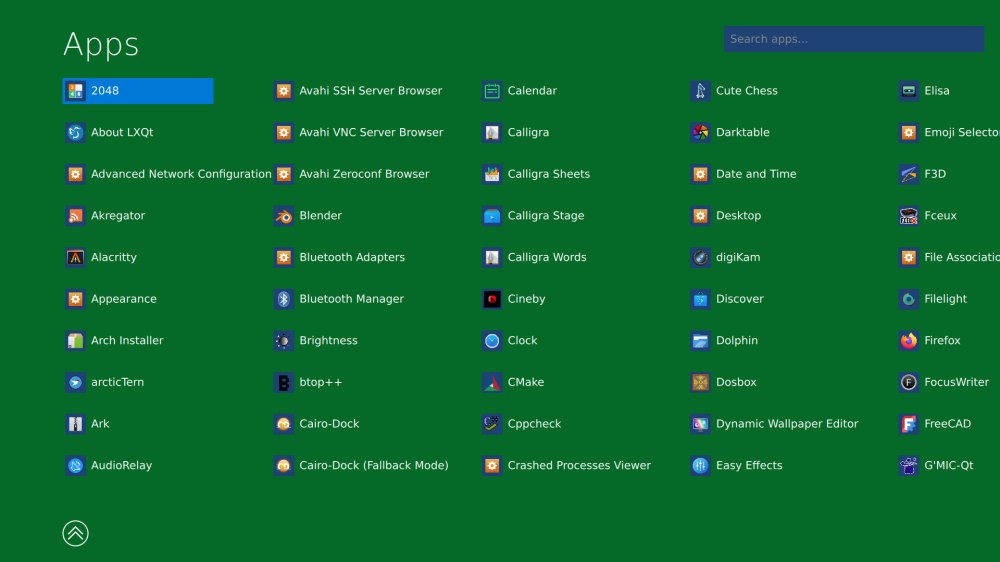 Menu app Windows 8 su Linux con Win8DE