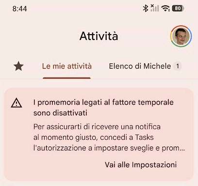 Notifiche promemoria Keep con Google Tasks