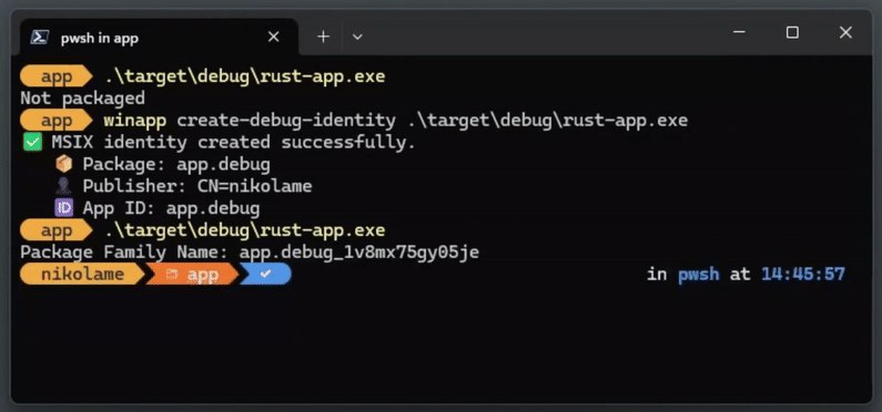 Package Identity Winapp