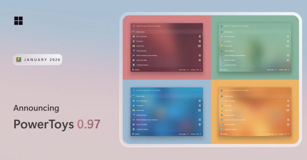 PowerToys 0.97 per Windows: tutte le novità