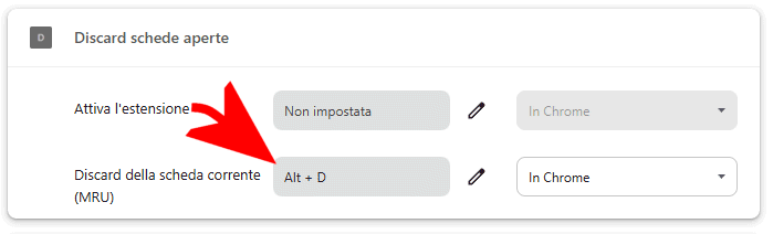 Scorciatoia tastiera per scaricare scheda da Chrome