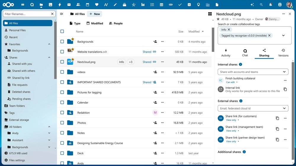 Screenshot Nextcloud