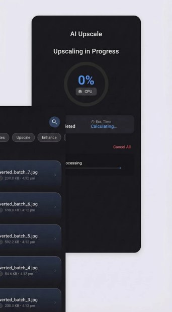 Upscale immagini AI Android