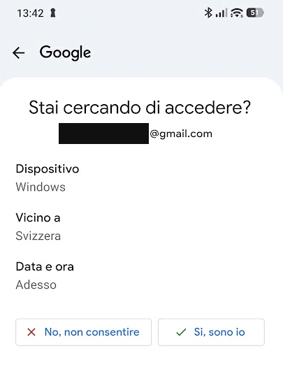 Account Google conferma 2FA