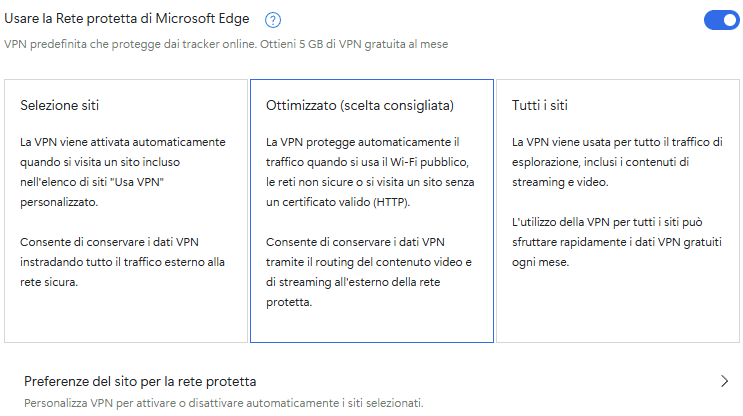 VPN Edge Rete protetta Microsoft
