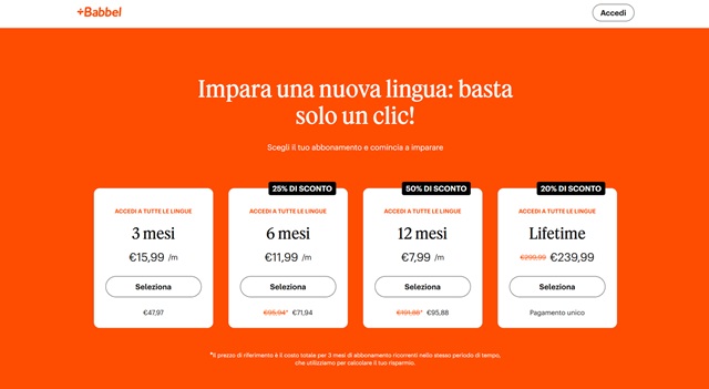 babbel prezzi febbraio 2026