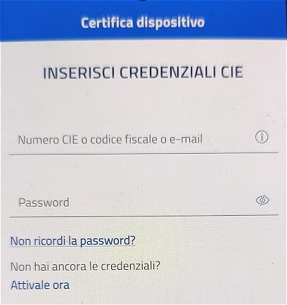 Certificazione dispositivo mobile CieID