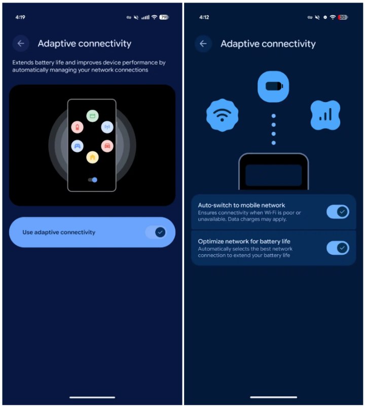 Connettività adattiva Android 16