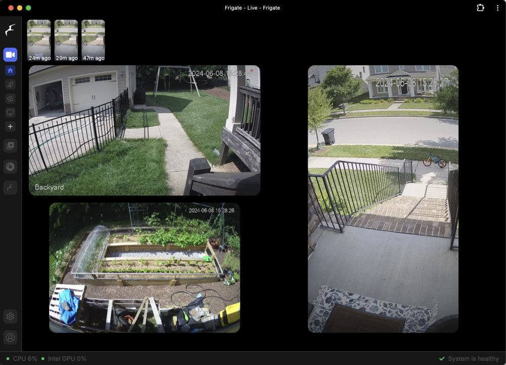 Dashboard live Frigate