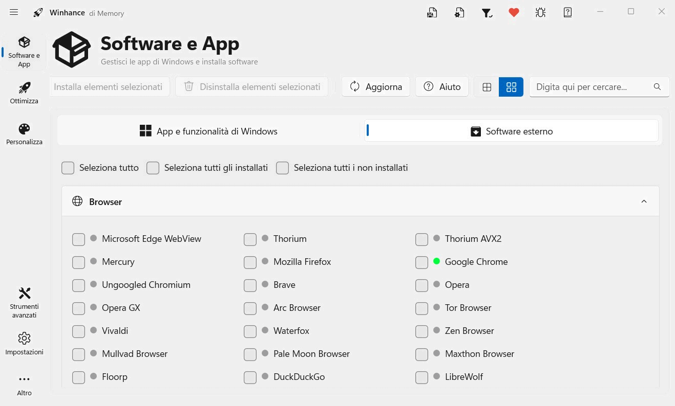 Installazione automatica programmi con Winhance