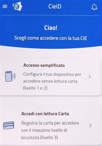 Livelli accesso CieID