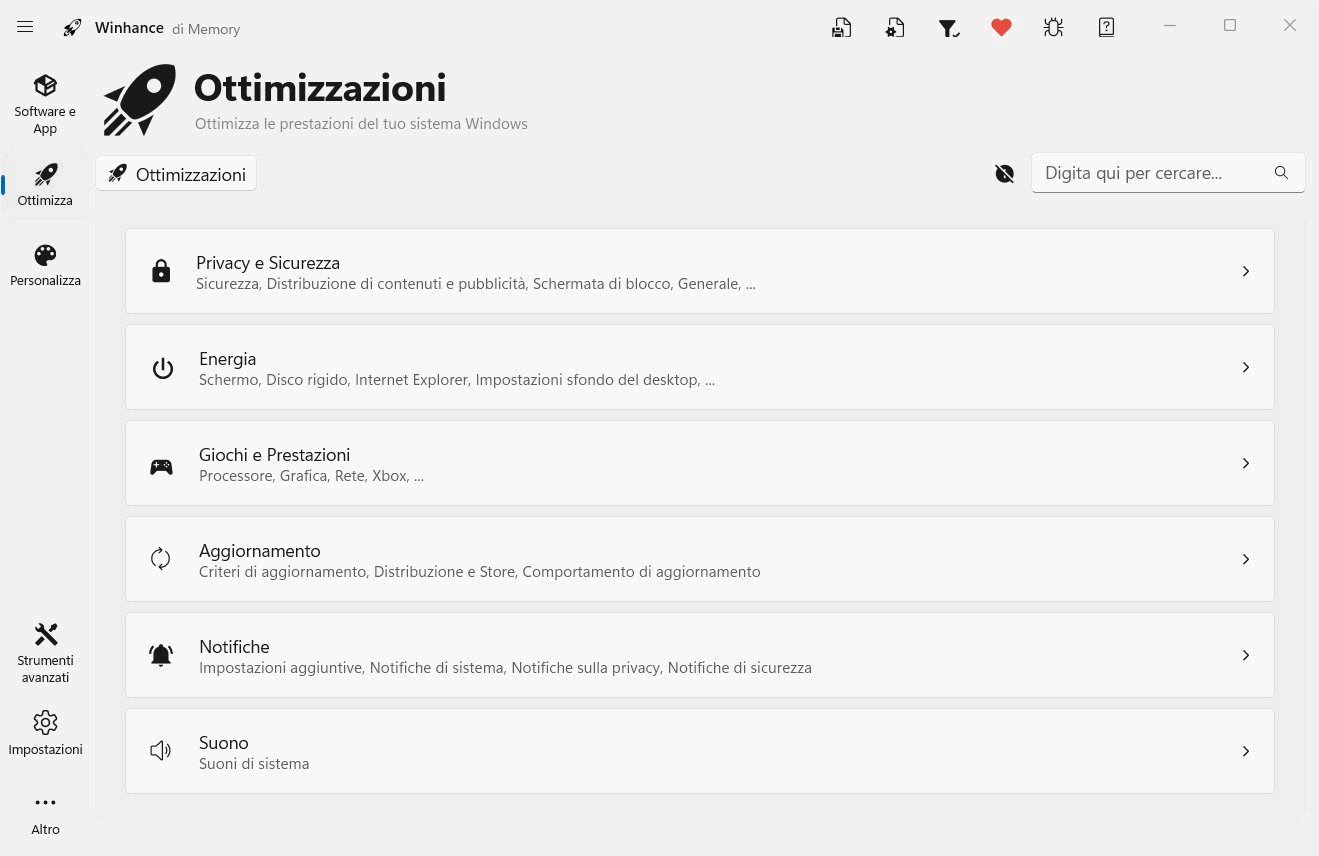 Ottimizzazioni Windows 10 e 11 con Winhance
