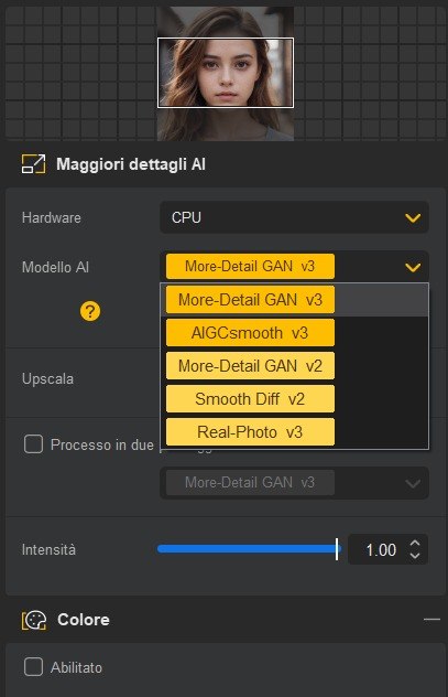 Selezione modelli AI ottimizzazione foto e immagini