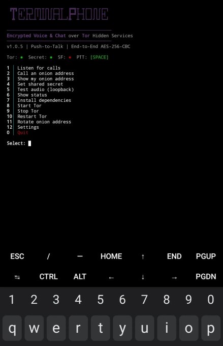 TerminalPhone walkie-talkie su rete Tor per chiamate cifrate end-to-end