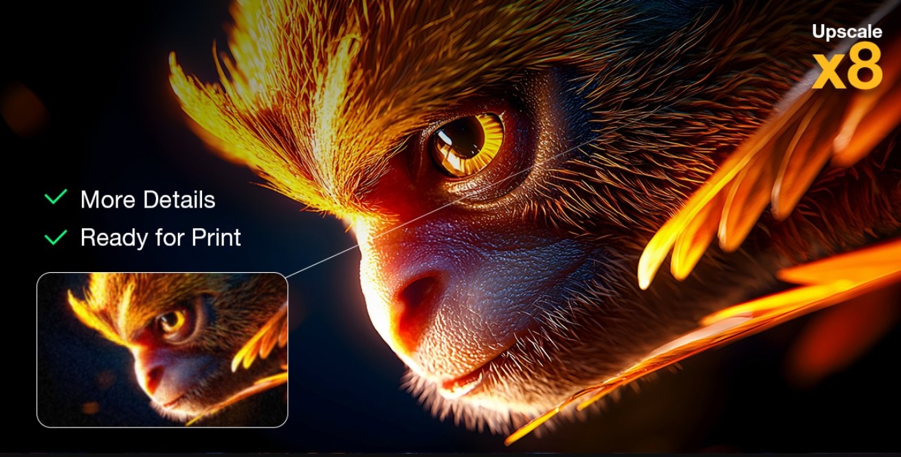 Upscaling foto AI 8x