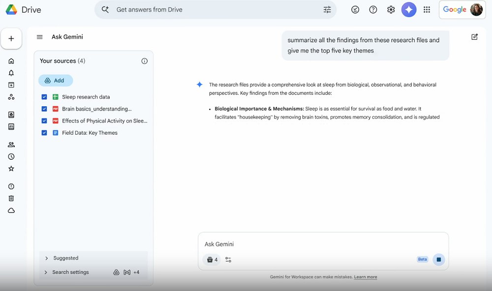 Usare AI Google Gemini su Drive