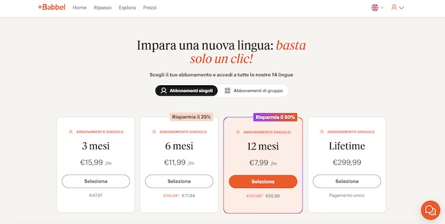 babbel prezzi
