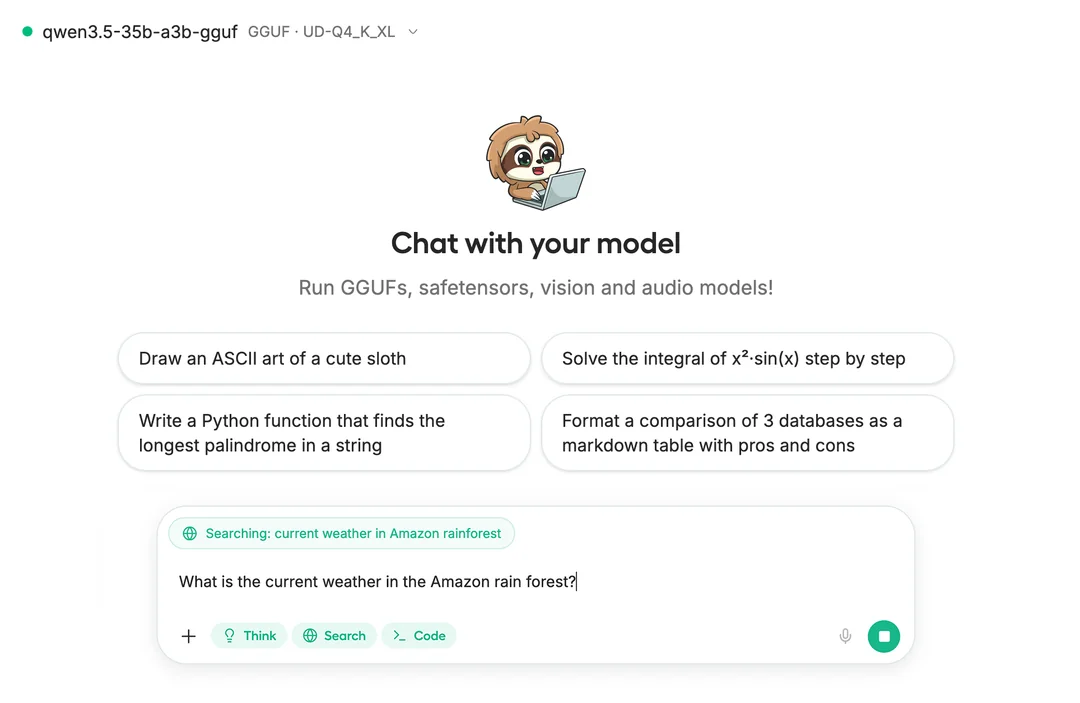 Chat modelli AI in locale