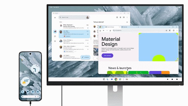 Collegamento smartphone Android 16 con monitor esterni