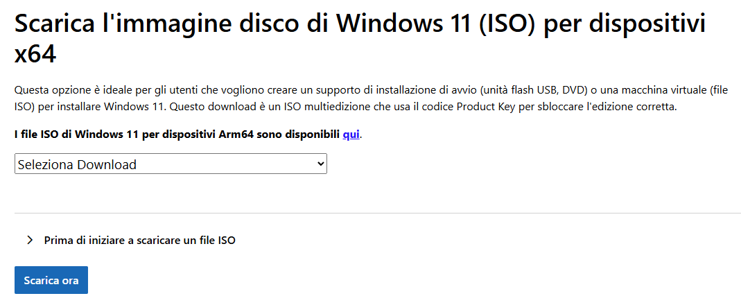 Download immagine ISO aggiornata Windows 11