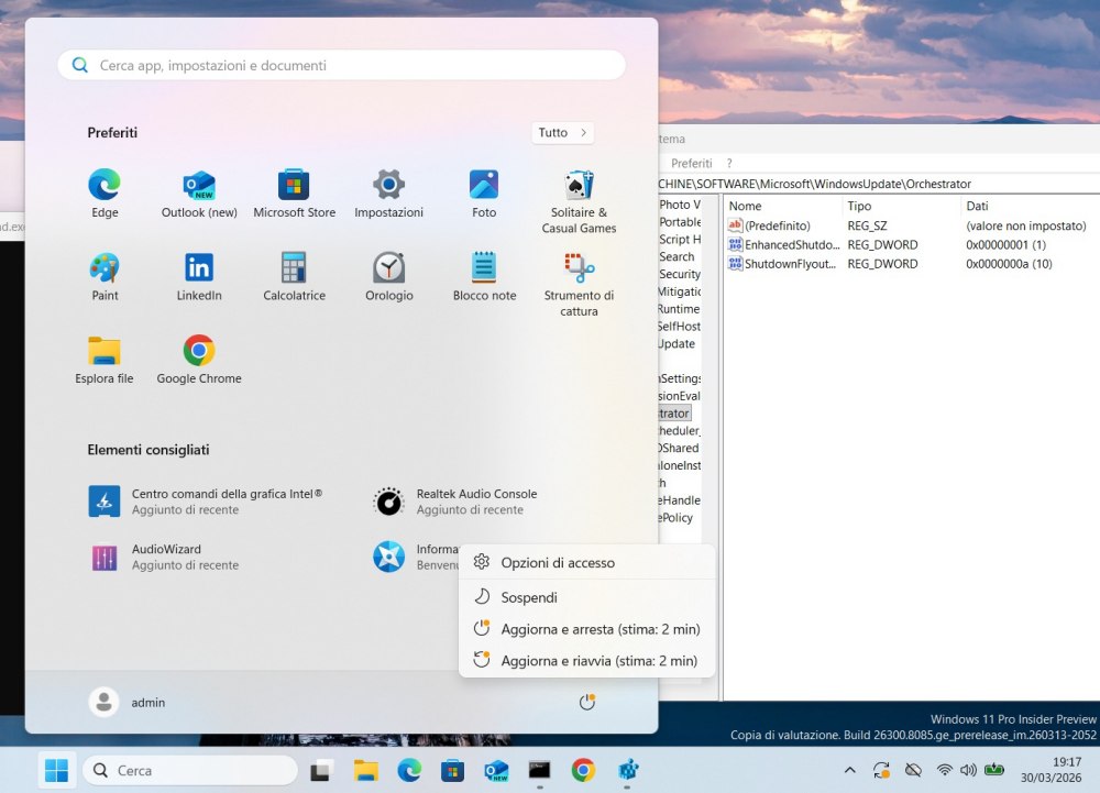 Gestione aggiornamenti Windows 11 boot e spegnimento sistema