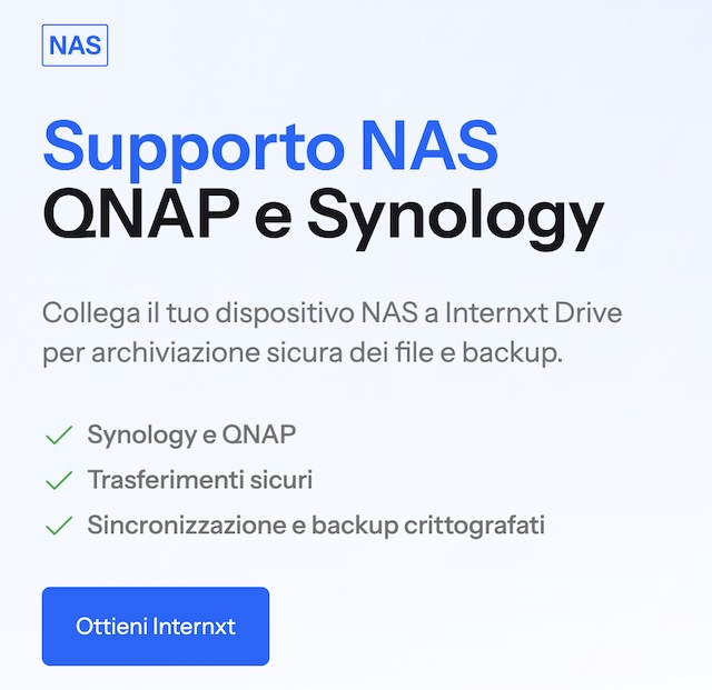 internxt drive e nas