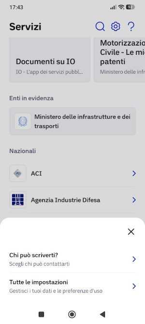 Notifiche servizi enti pubblici app IO