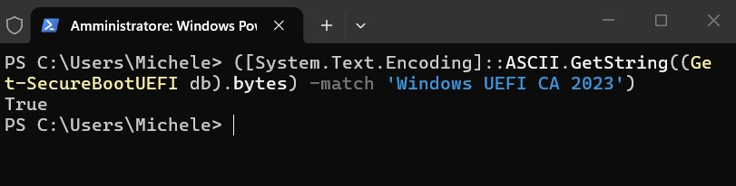 Certificato Secure Boot aggiornato Windows 11 10
