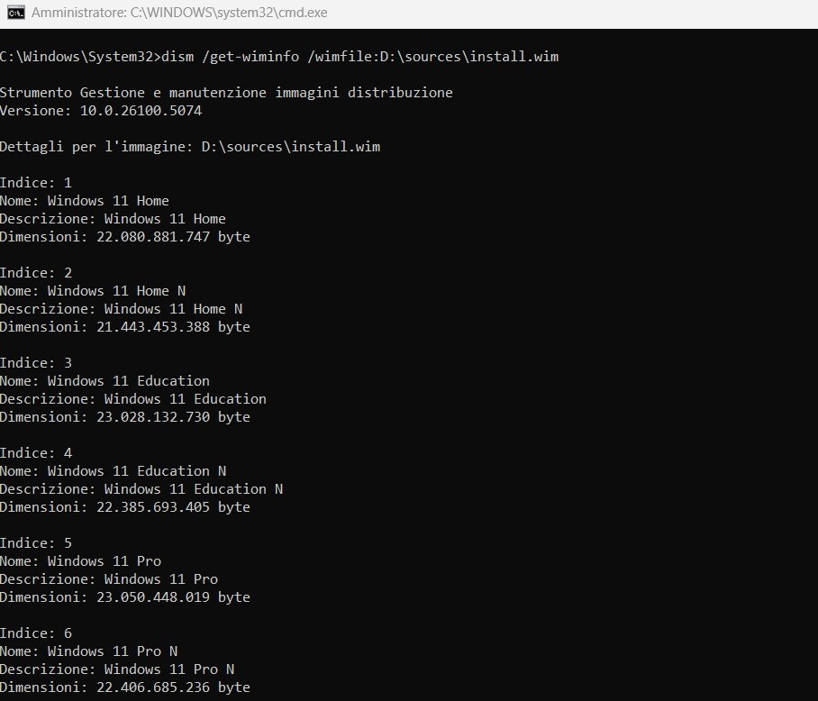 Selezione edizione Windows 11 immagine ISO