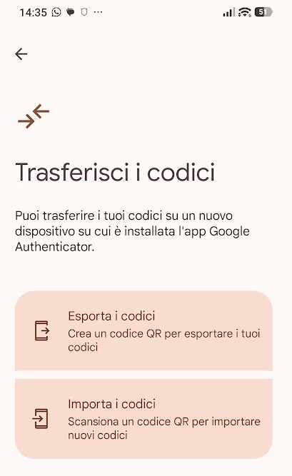 Esportazione codici QR autenticazione due fattori TOTP