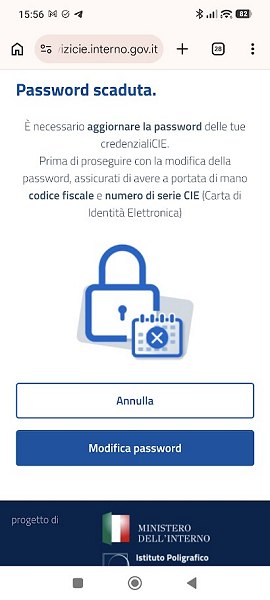 Password scaduta CIE