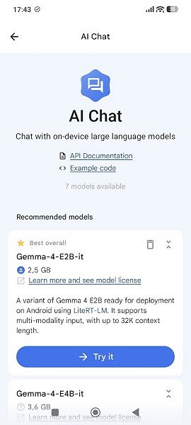 Chat AI in locale su smartphone con Google