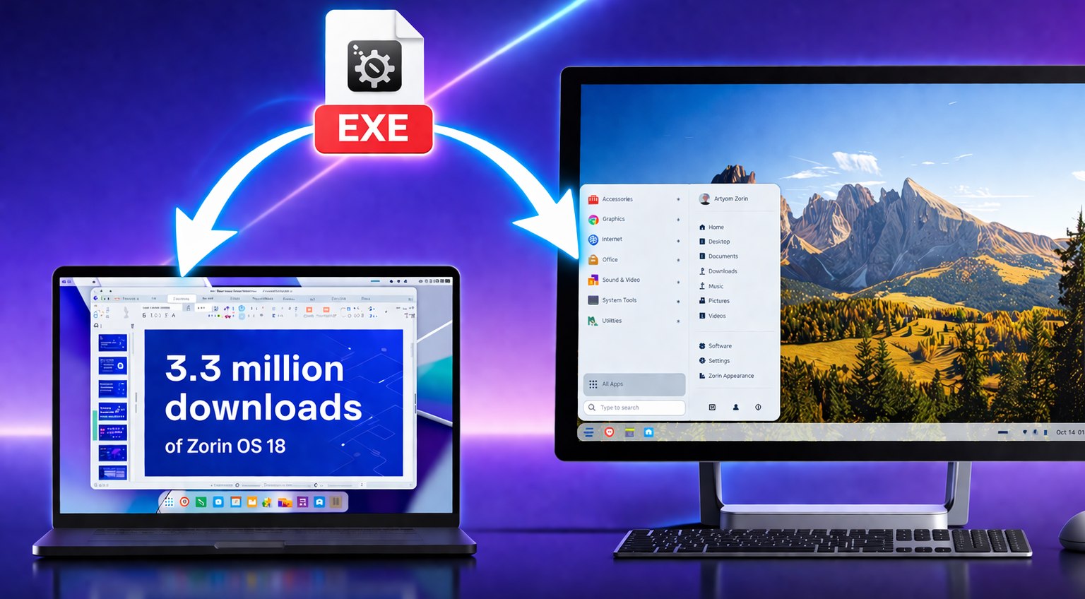 Apri un file EXE su Linux e succede questo: Zorin  &hellip;