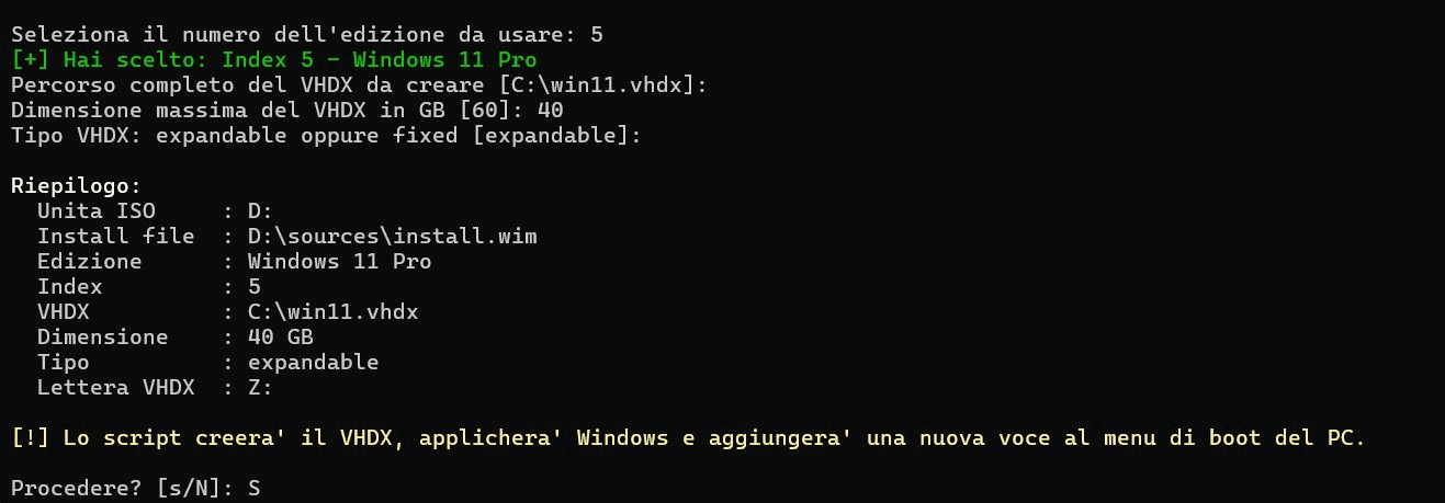 Caratteristiche file contenitore VHDX Windows 11 e 10