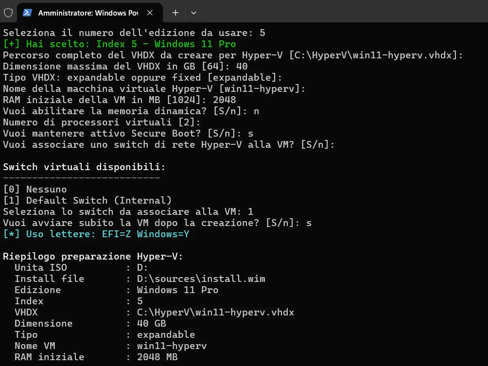 Creazione VM Windows con PowerShell e Hyper-V