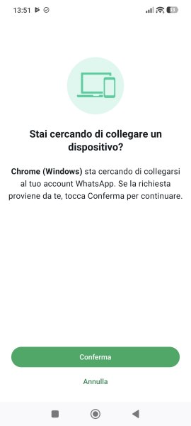 Dispositivi collegati: notifica WhatsApp