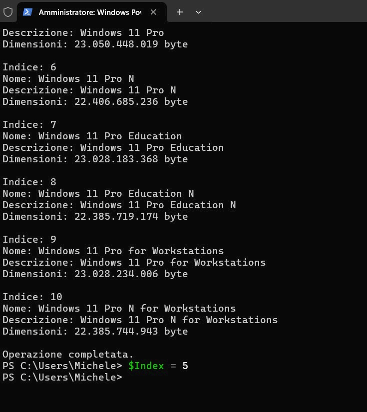 Scelta edizione Windows 11 ISO personalizzata