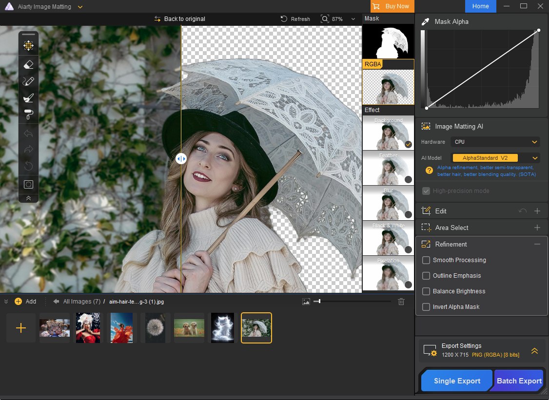 Maschera alfa trasparenza immagine