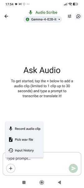 Trascrizione o traduzione audio con AI su smartphone
