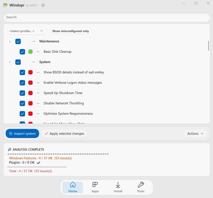 Interfaccia Winslopr