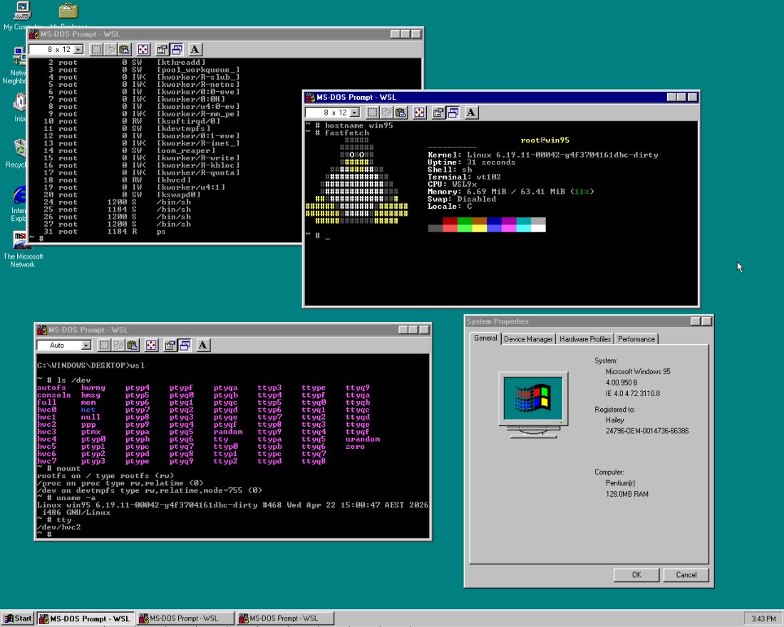 WSL9x: Linux arriva su Windows 95 e Windows 98