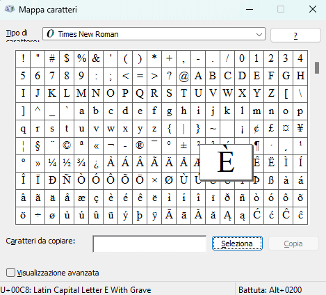 Codifica ANSI OEM/DOS