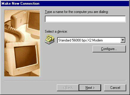 Dialup 56k connessione Windows 98