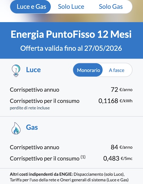 engie tariffe fino al 27 maggio