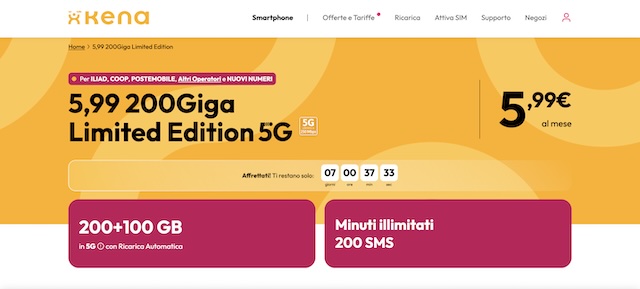 kena mobile offerta 5,99 euro