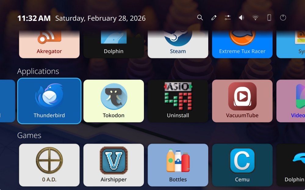 KDE Plasma Bigscreen lista applicazioni installate
